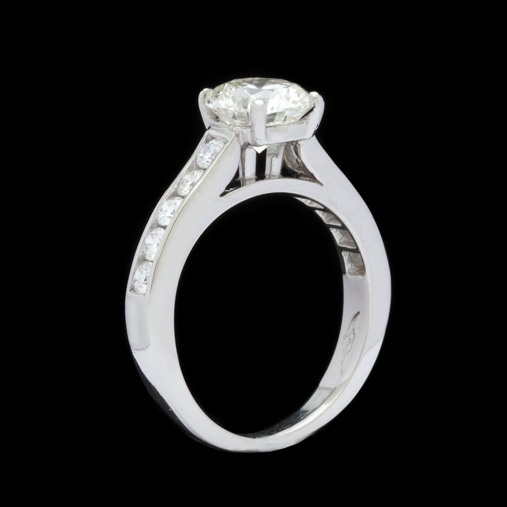 GIA 1.44 carat Round Brilliant Cut in Platinum Diamond Setting