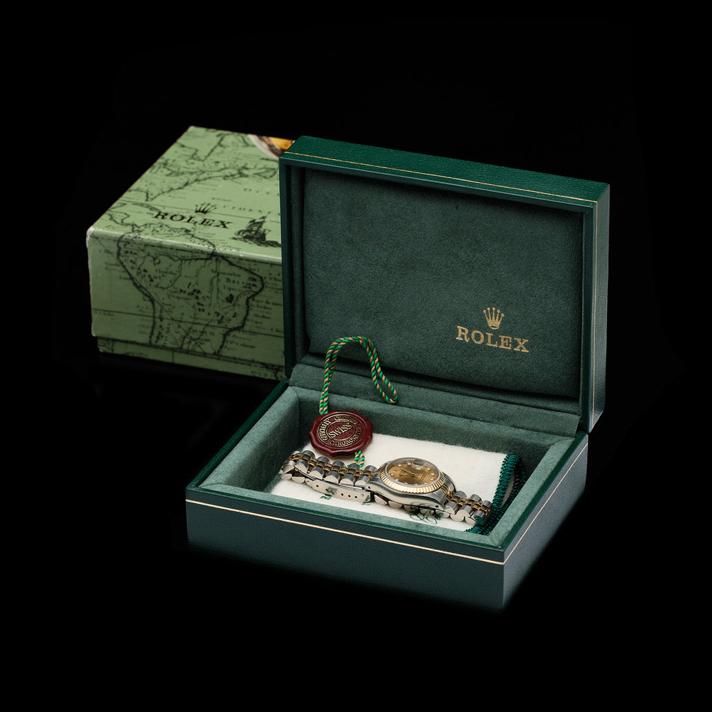 Rolex Two-Tone Datejust Ladies Diamond Dial Wristwatch