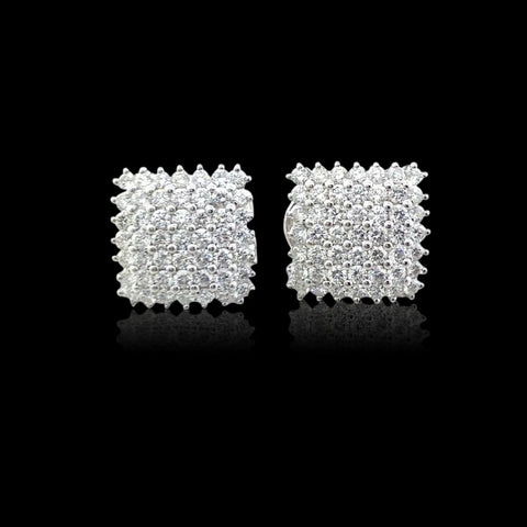 Diamond and 18k White Gold Earrings