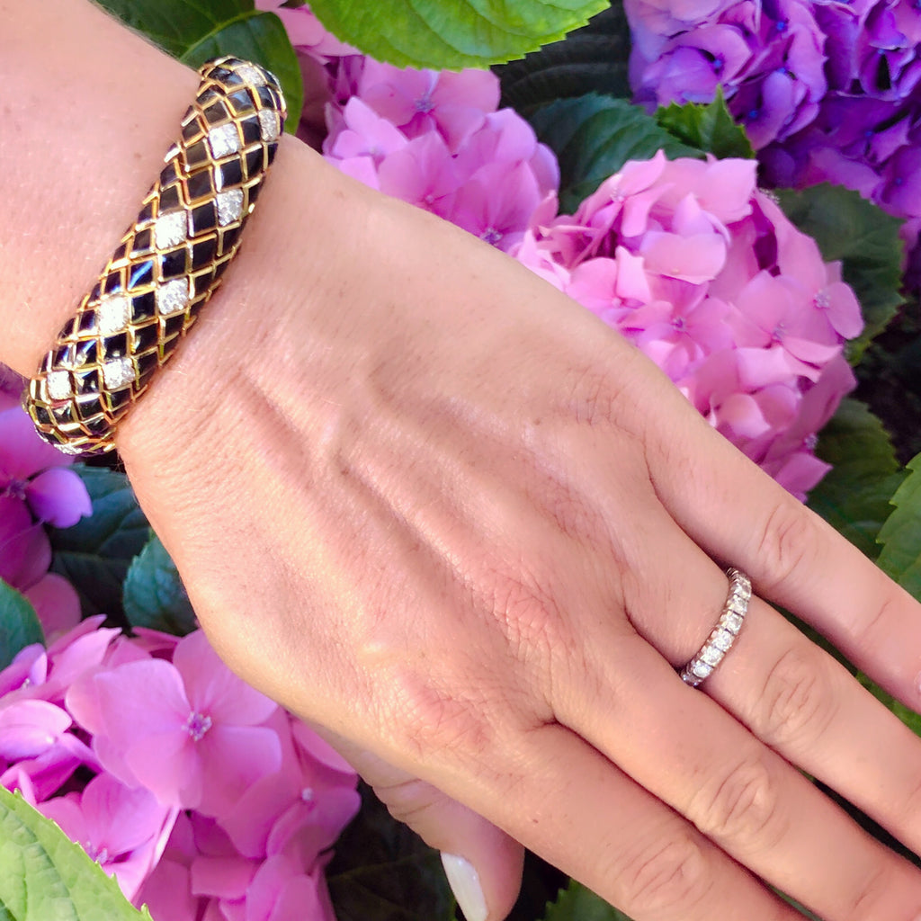 David Webb Diamond, Gold & Enamel Bracelet