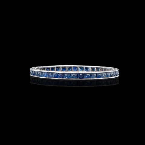 Art Deco Sapphire & White Gold Eternity Band