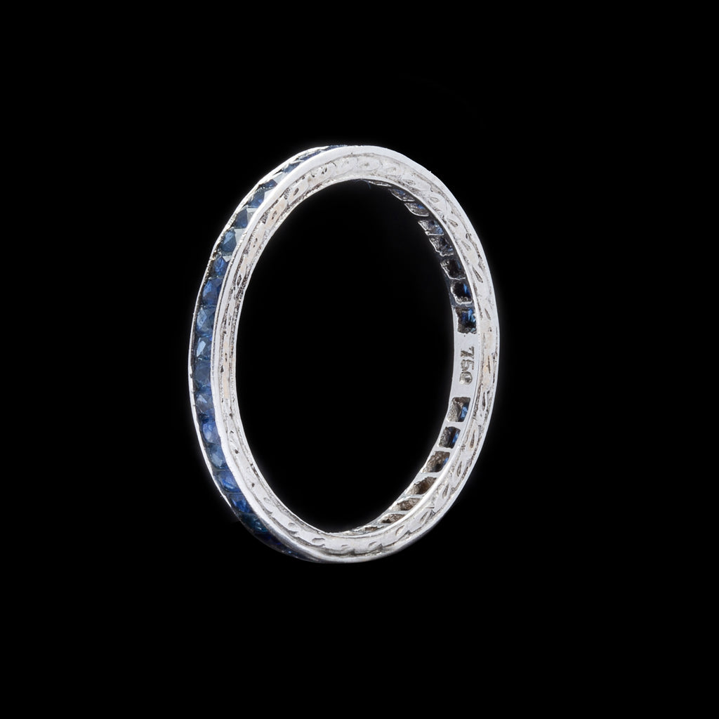 Art Deco Sapphire & White Gold Eternity Band