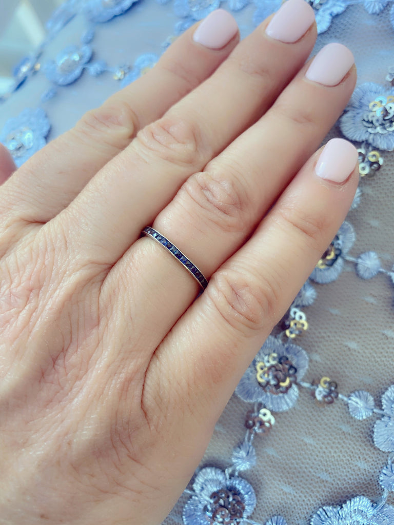 Art Deco Sapphire & White Gold Eternity Band