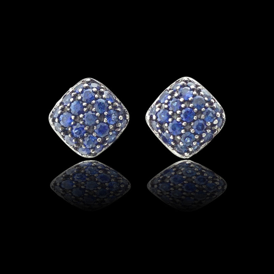 Pavé Sapphire & Diamond Stud Earrings