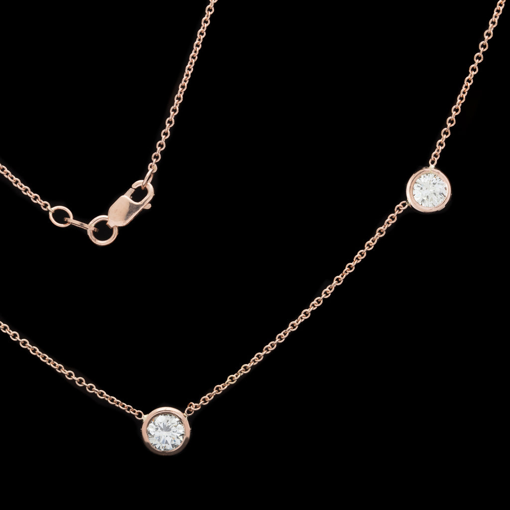 18kt Rose Gold Diamonds By The Yard Necklace
