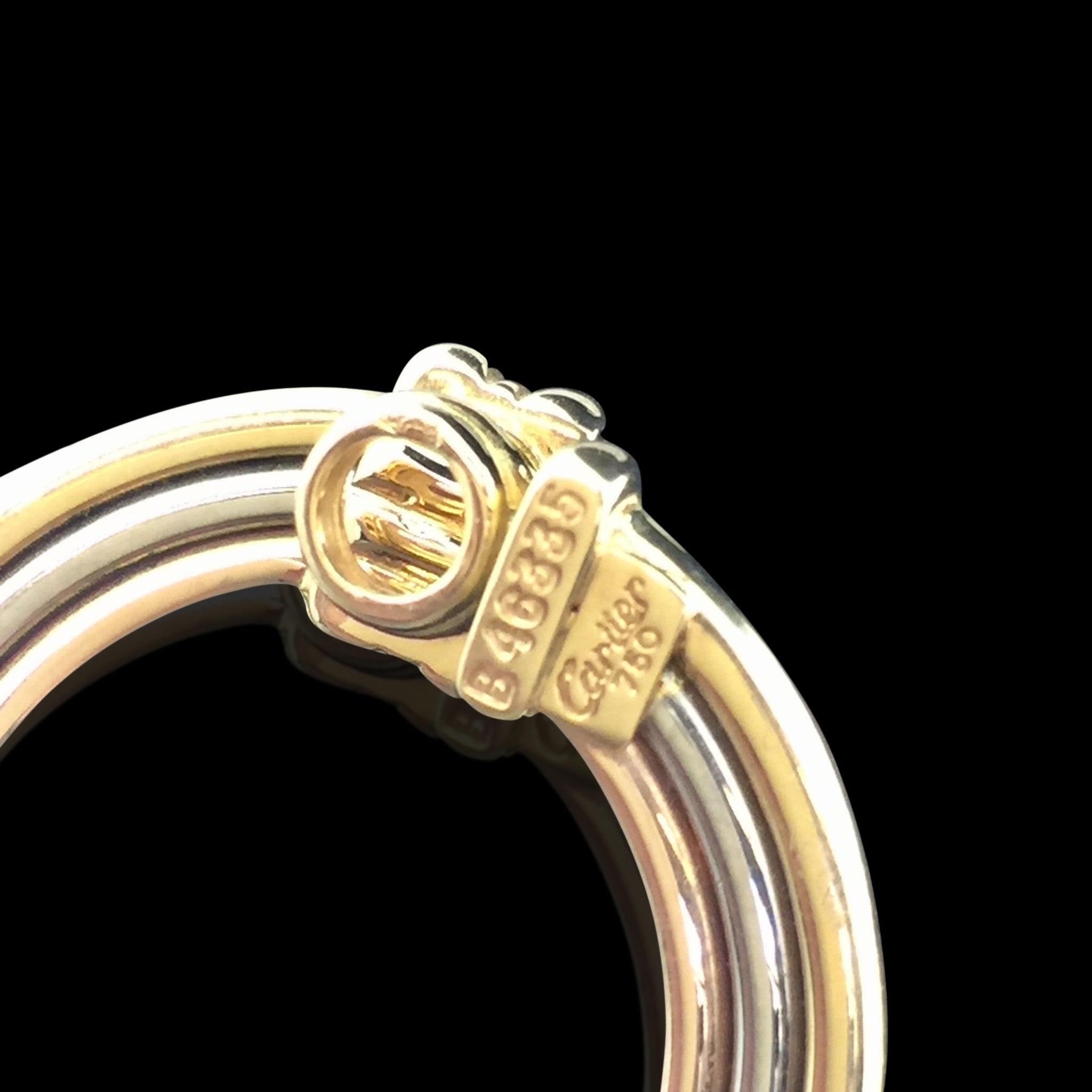 Cartier 18k Tricolor Gold Earrings 66mint Fine Estate Jewelry