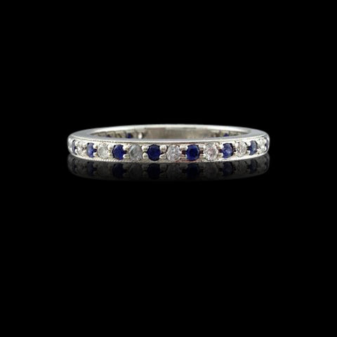 Tiffany & Co. Sapphire & Diamond Platinum Eternity Band