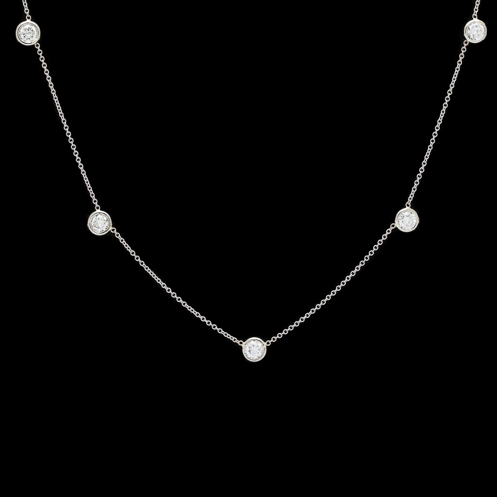 Impressive 18k White Gold Diamonds By The Yard Necklace