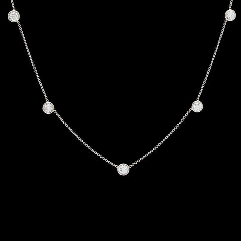 Impressive 18k White Gold Diamonds By The Yard Necklace