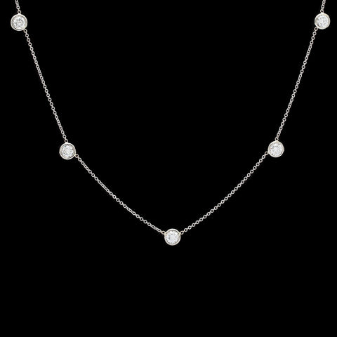 18kt White Gold Diamonds By The Yard Necklace