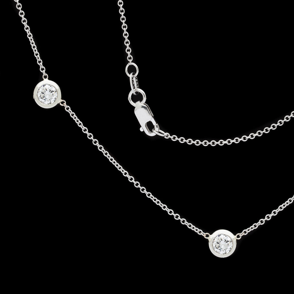 18kt White Gold Diamonds By The Yard Necklace