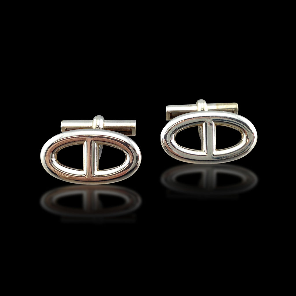 Hermès Marine Sterling Silver Cuff Links