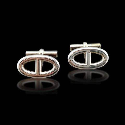 Hermès Marine Sterling Silver Cuff Links