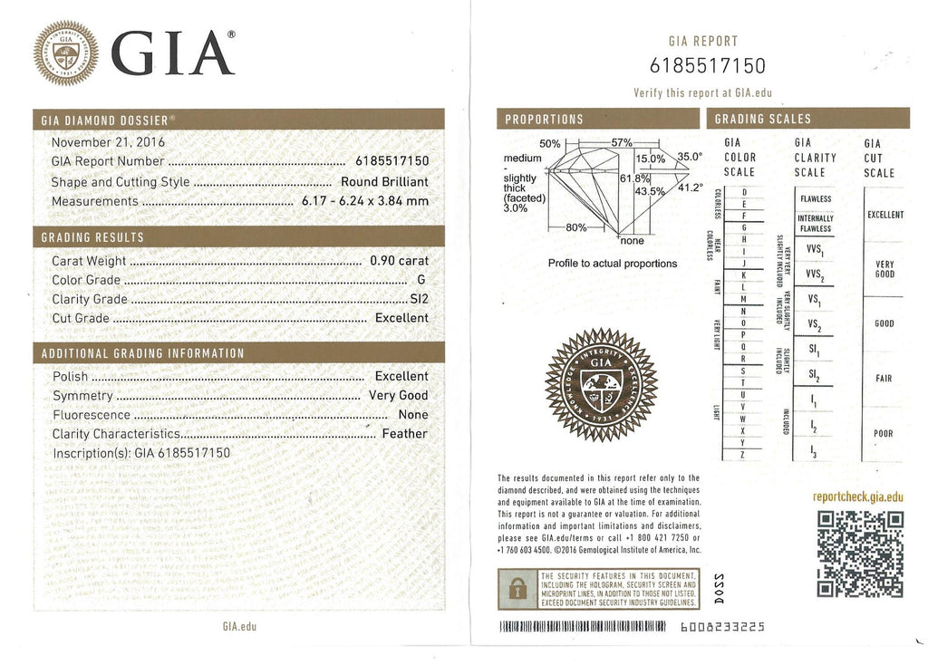 GIA Diamond and 14k White Gold Engagement Ring