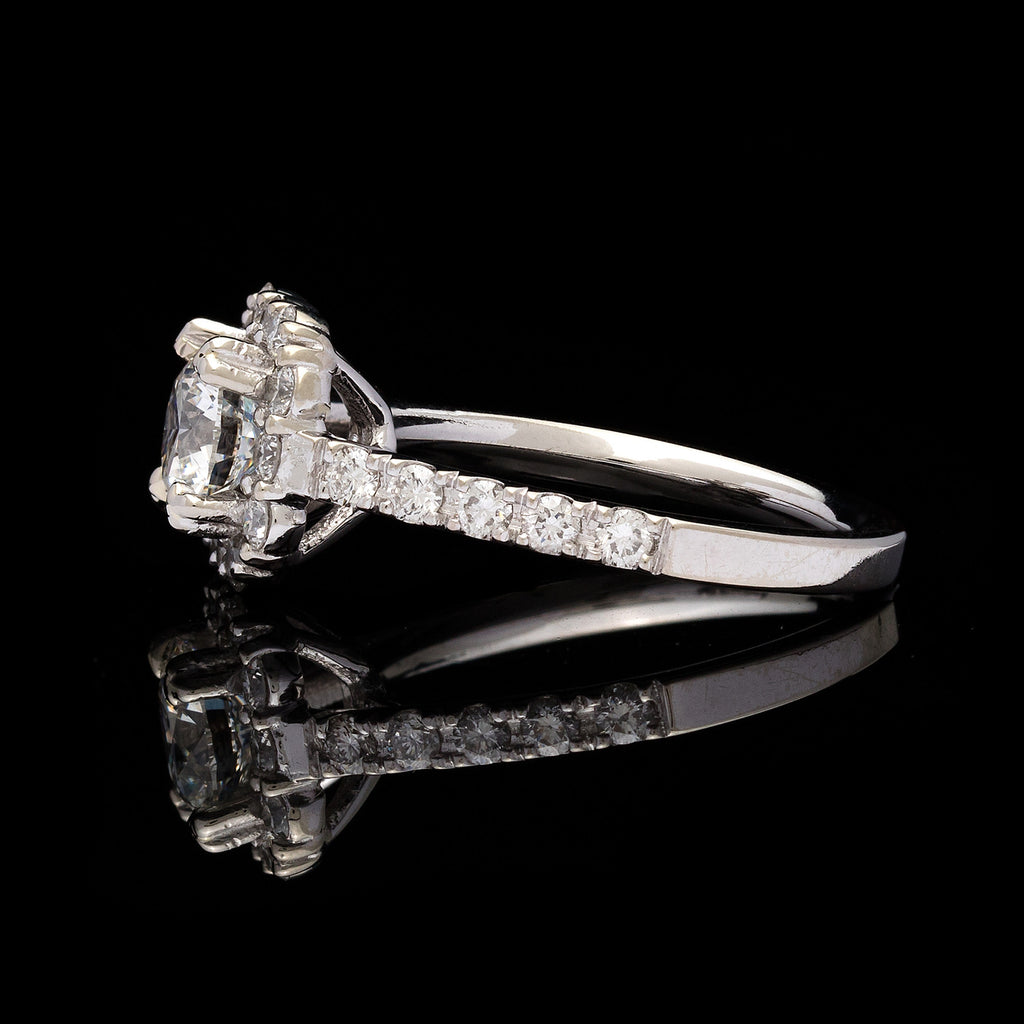 GIA Diamond and 14k White Gold Engagement Ring