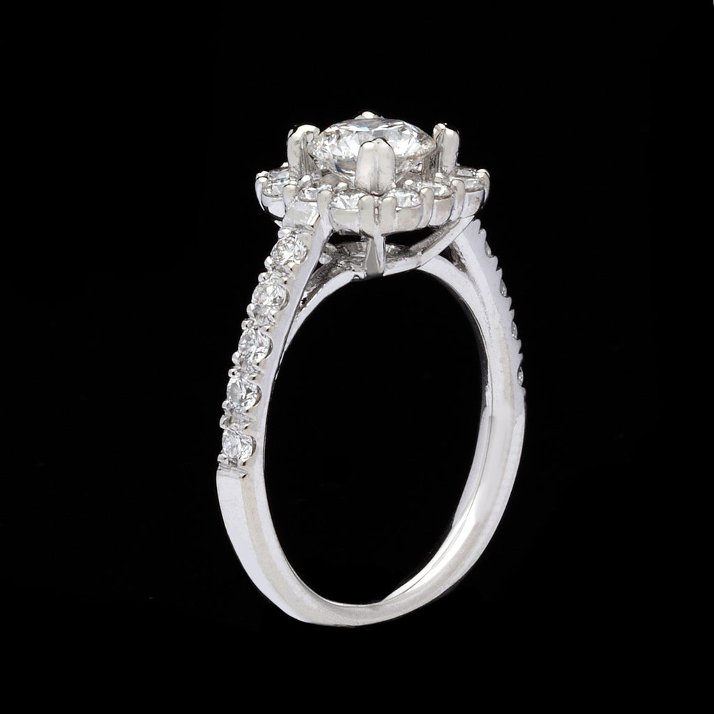 GIA Diamond and 14k White Gold Engagement Ring