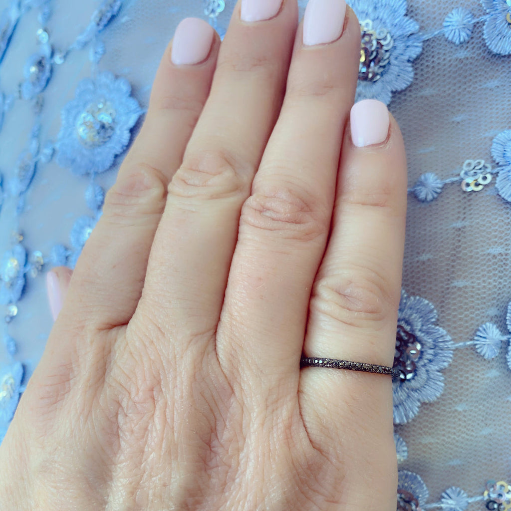 Black Diamond & Gold Eternity Ring