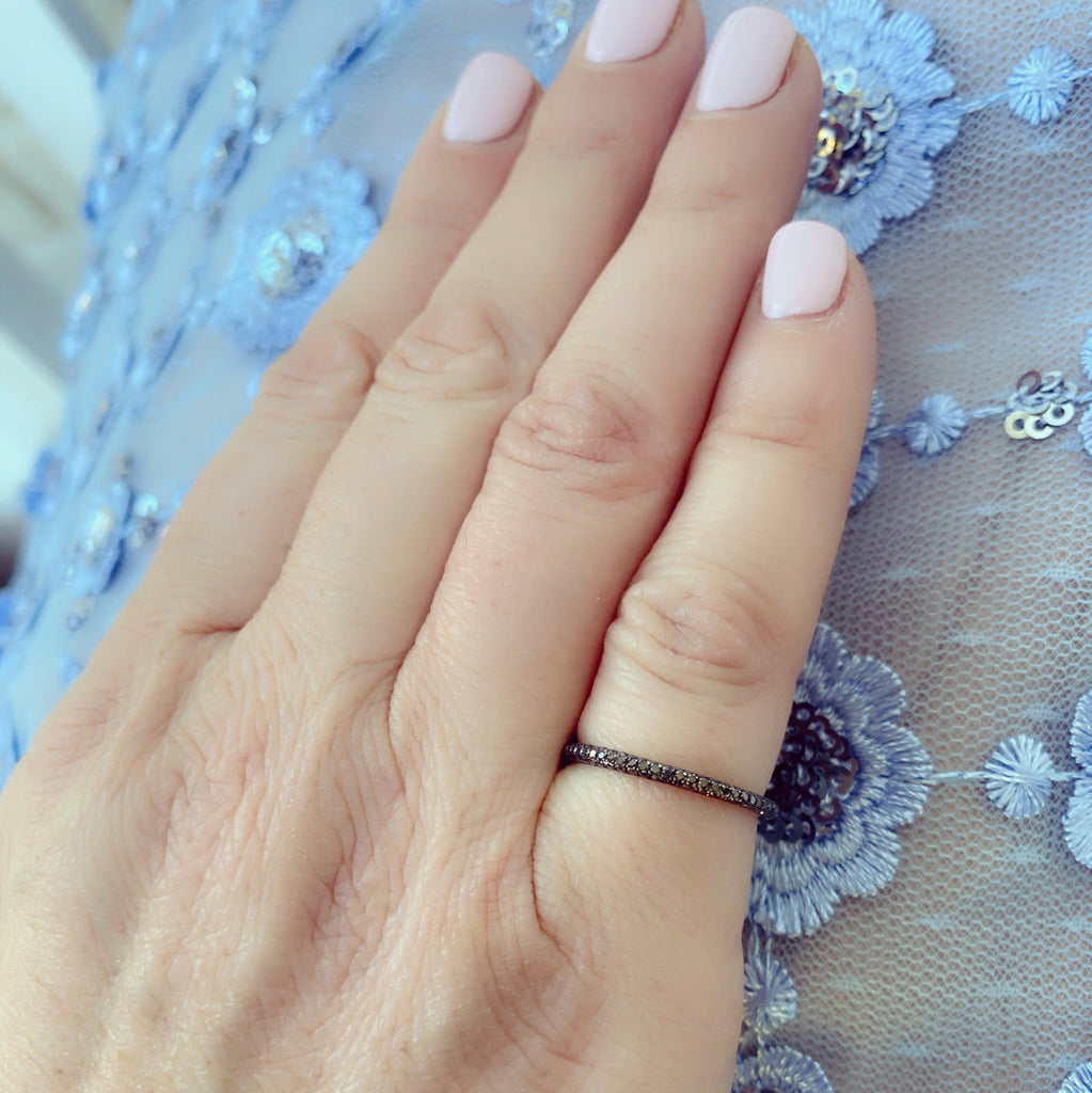 Black Diamond & Gold Eternity Ring