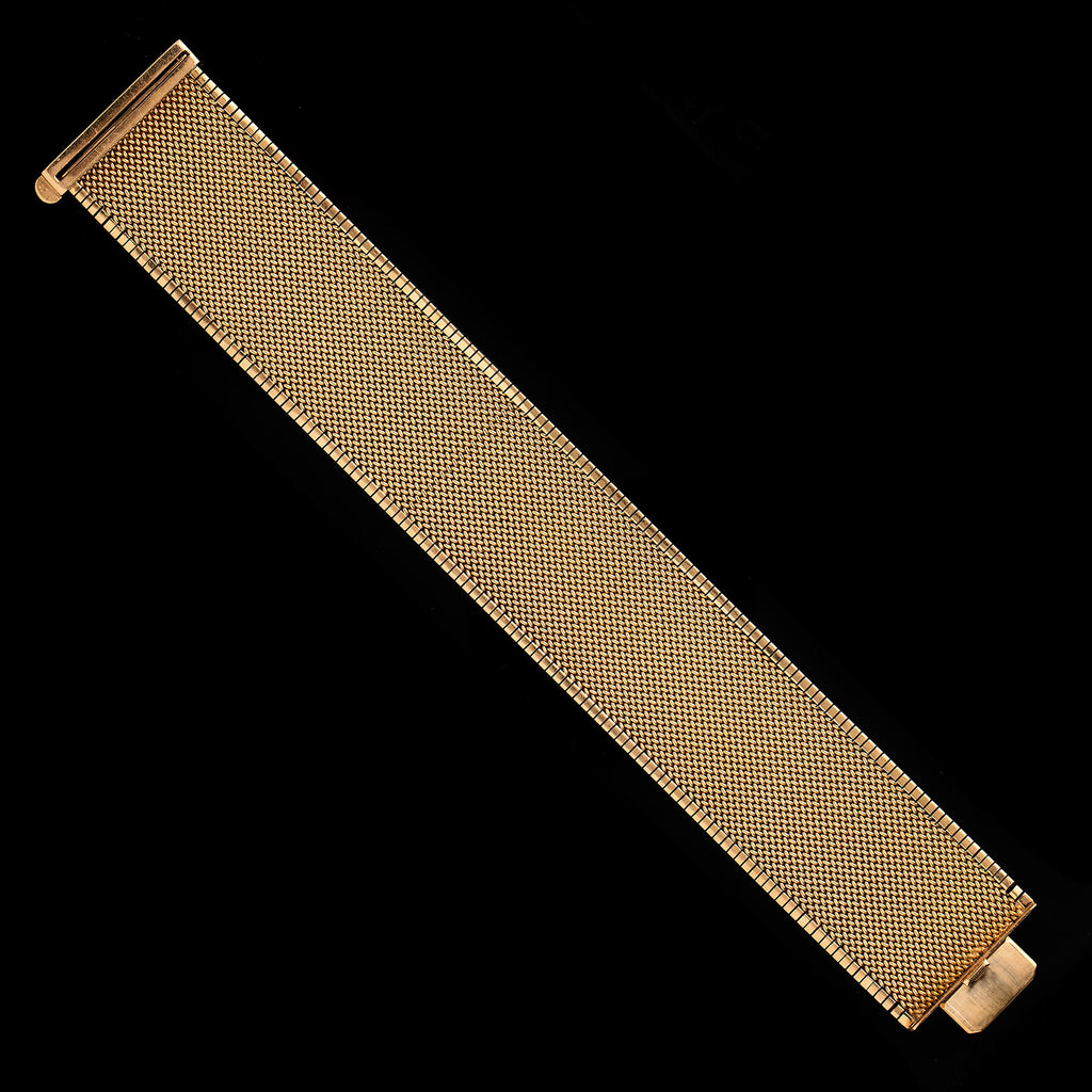18k Yellow Gold Wide Mesh Bracelet