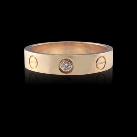 Cartier Rose Gold and Diamond Love Band