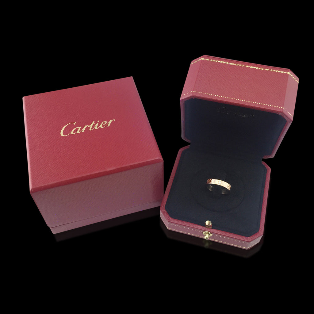 Cartier Rose Gold and Diamond Love Band