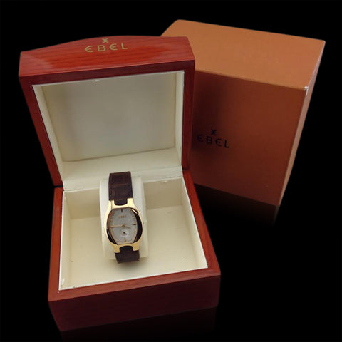 Ebel Lichine 18k Gold Ladies Leather Strap Wristwatch