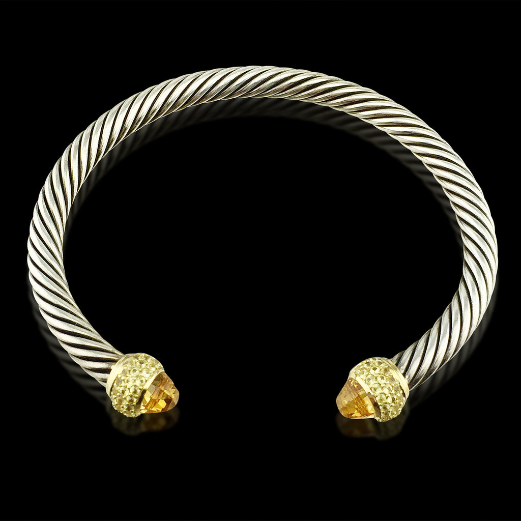 David Yurman Cable Twist Cuff with Orange Citrine
