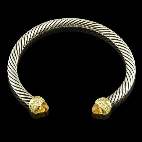 David Yurman Cable Twist Cuff with Orange Citrine