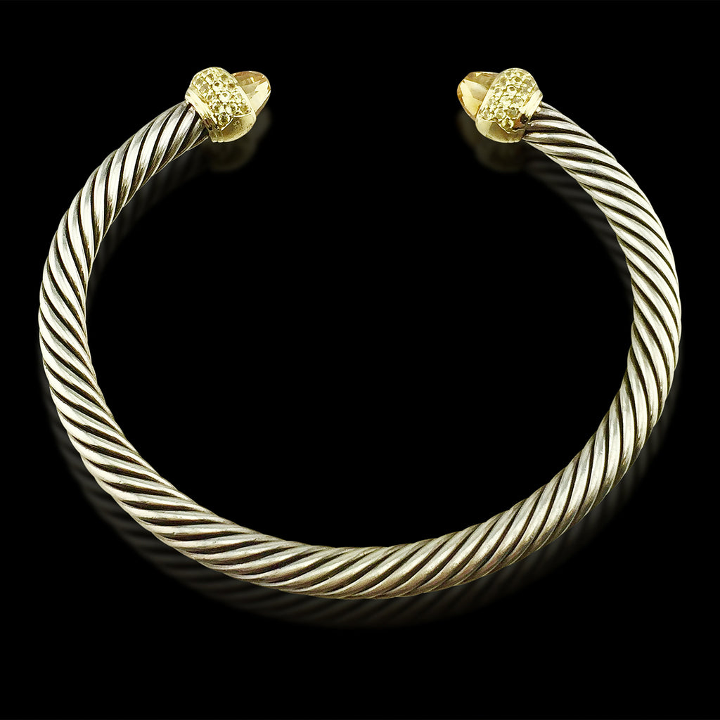 David Yurman Cable Twist Cuff with Orange Citrine