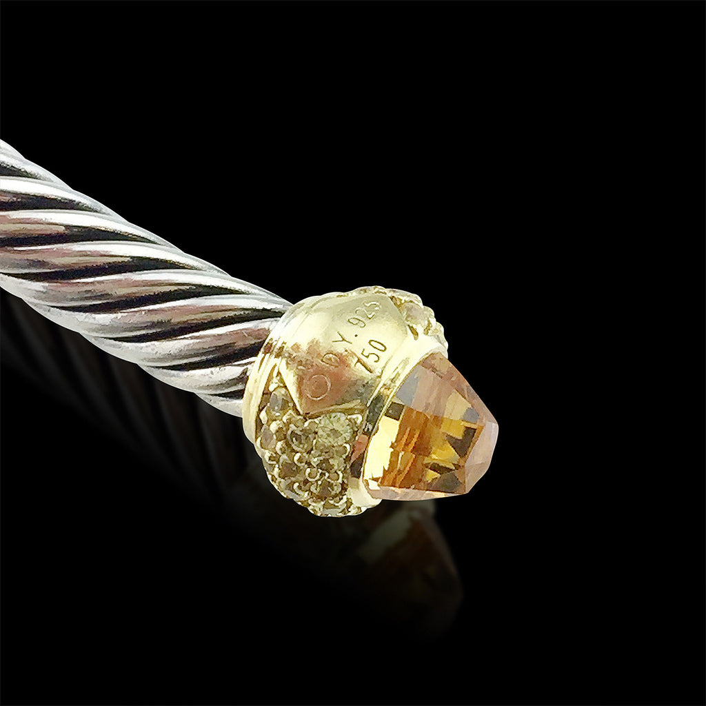 David Yurman Cable Twist Cuff with Orange Citrine