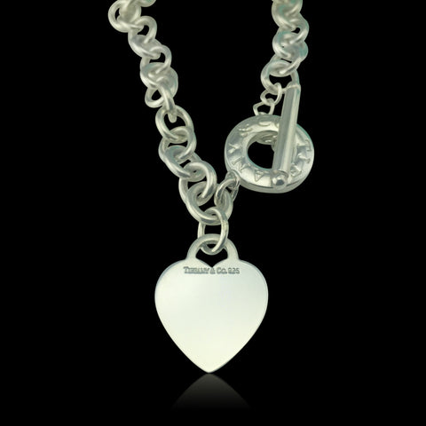 Tiffany & Co. Silver Heart Tag Toggle Necklace