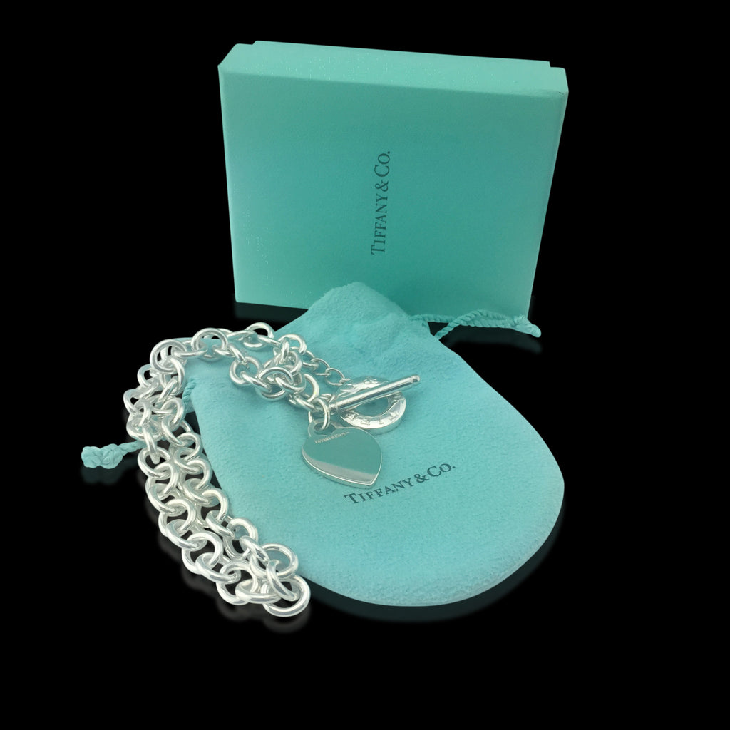 Tiffany & Co. Silver Heart Tag Toggle Necklace