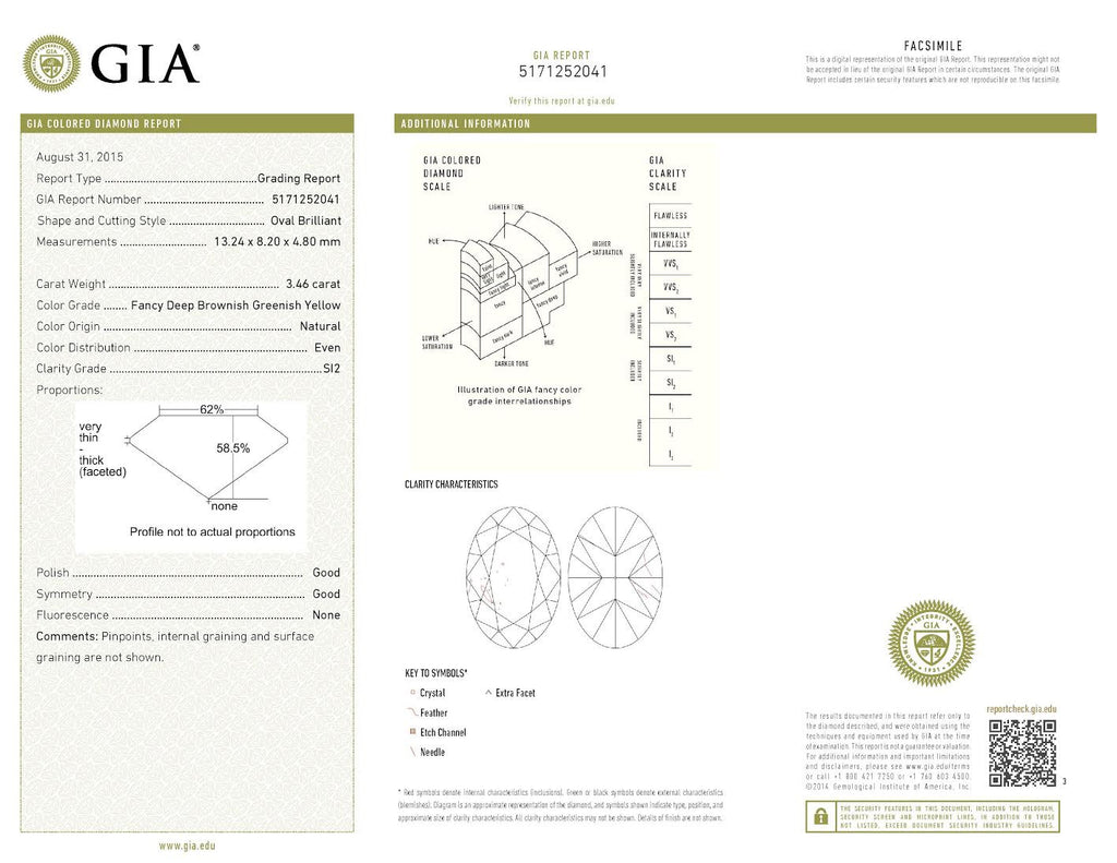 GIA 3.46-ct Fancy Color Diamond and Rose Gold Ring