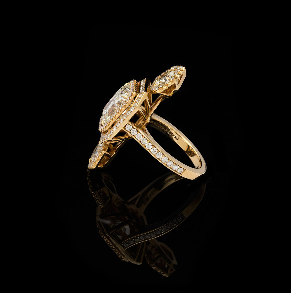 Extraordinary Radiant-Cut Yellow Diamond Ring