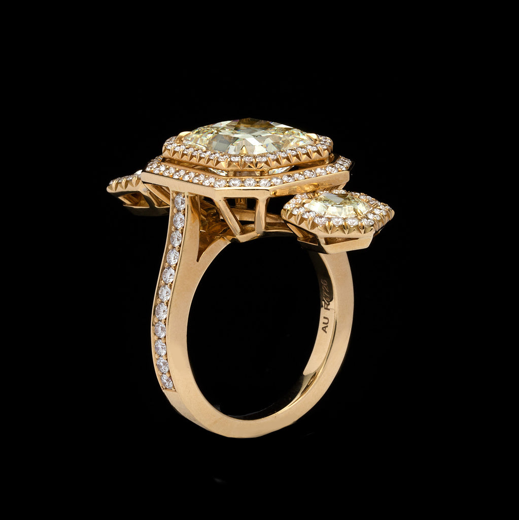 Extraordinary Radiant-Cut Yellow Diamond Ring