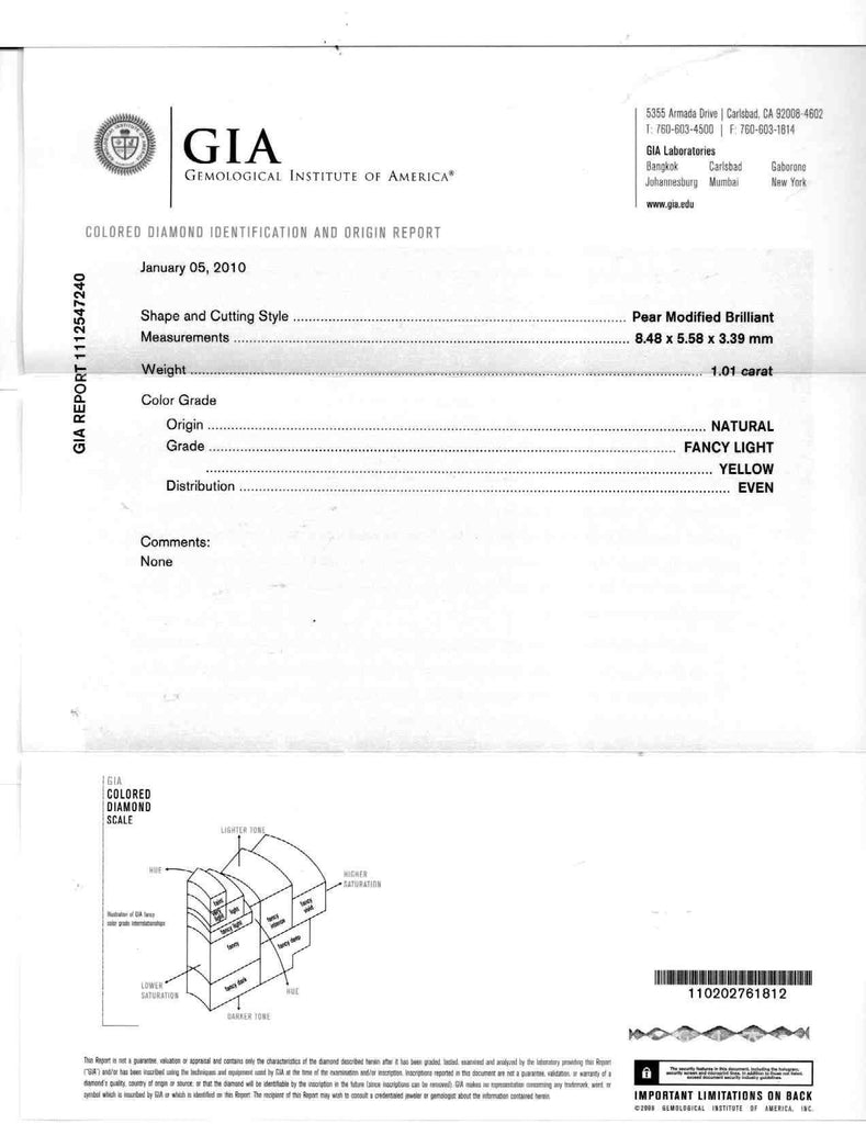 GIA Fancy Light Yellow Diamond Flower Bypass Ring