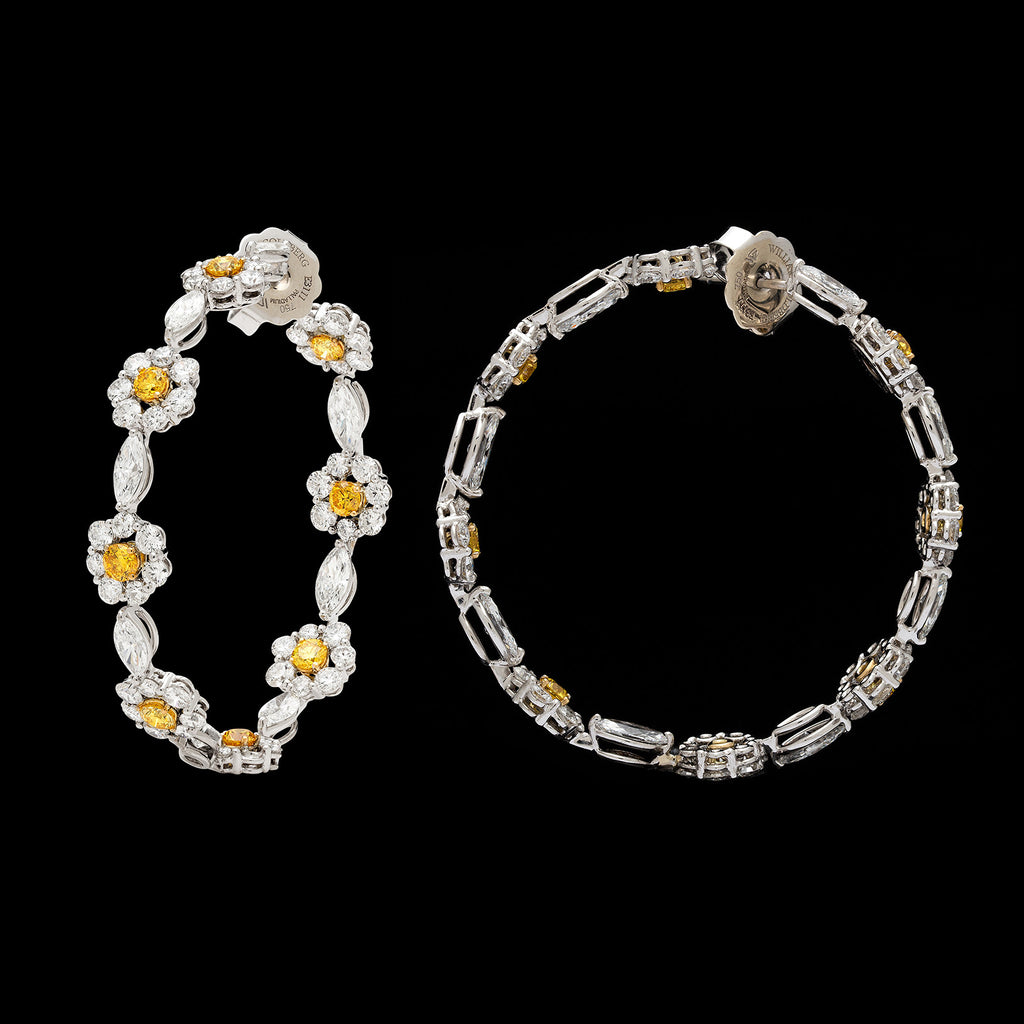 Impressive GIA Fancy Yellow Diamond Hoop Earrings