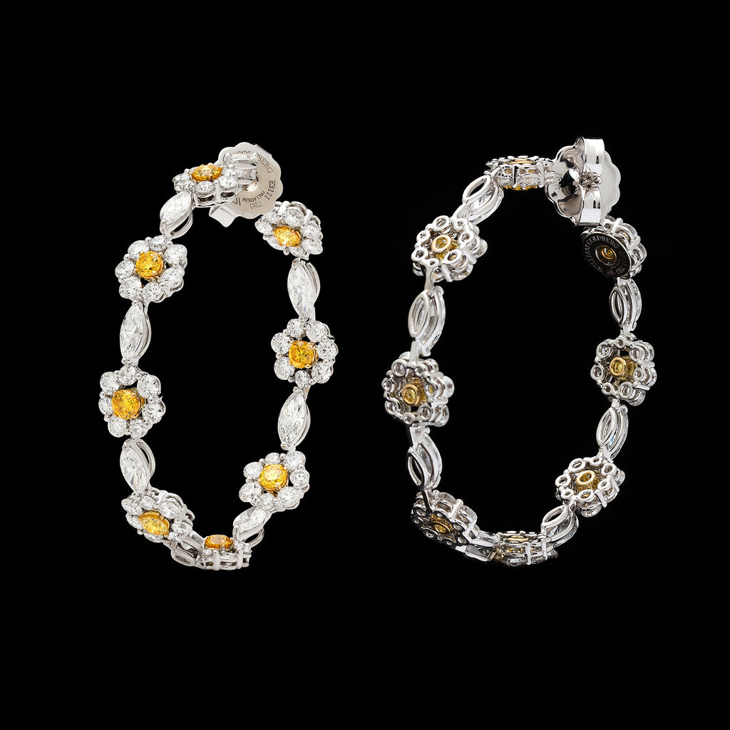 Impressive GIA Fancy Yellow Diamond Hoop Earrings
