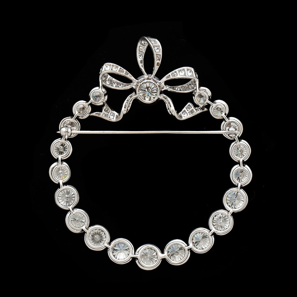 Exceptional 16.19ct Diamond & Platinum Circle Brooch