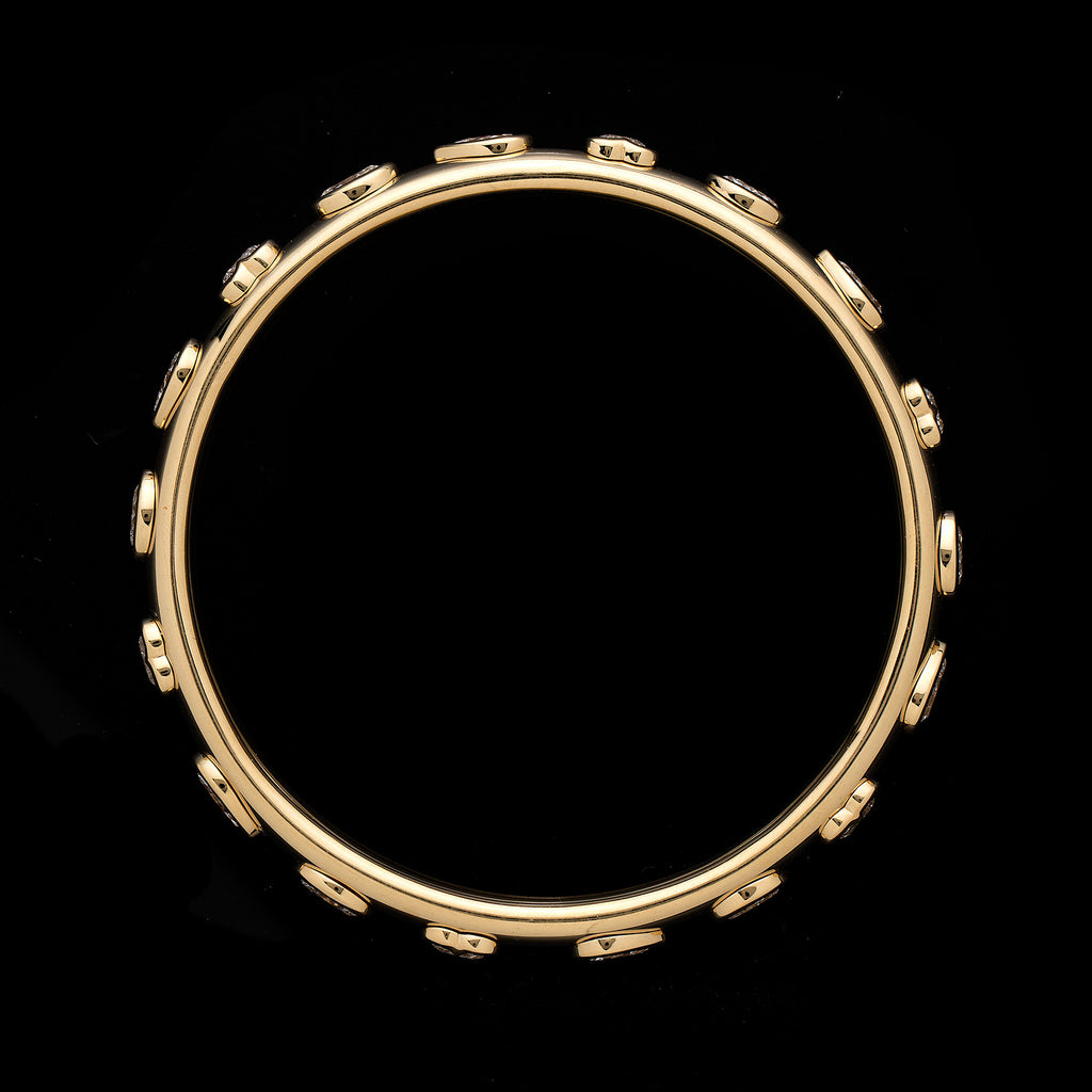 Fancy-Cut Diamond and 18k Gold Bangle Bracelet