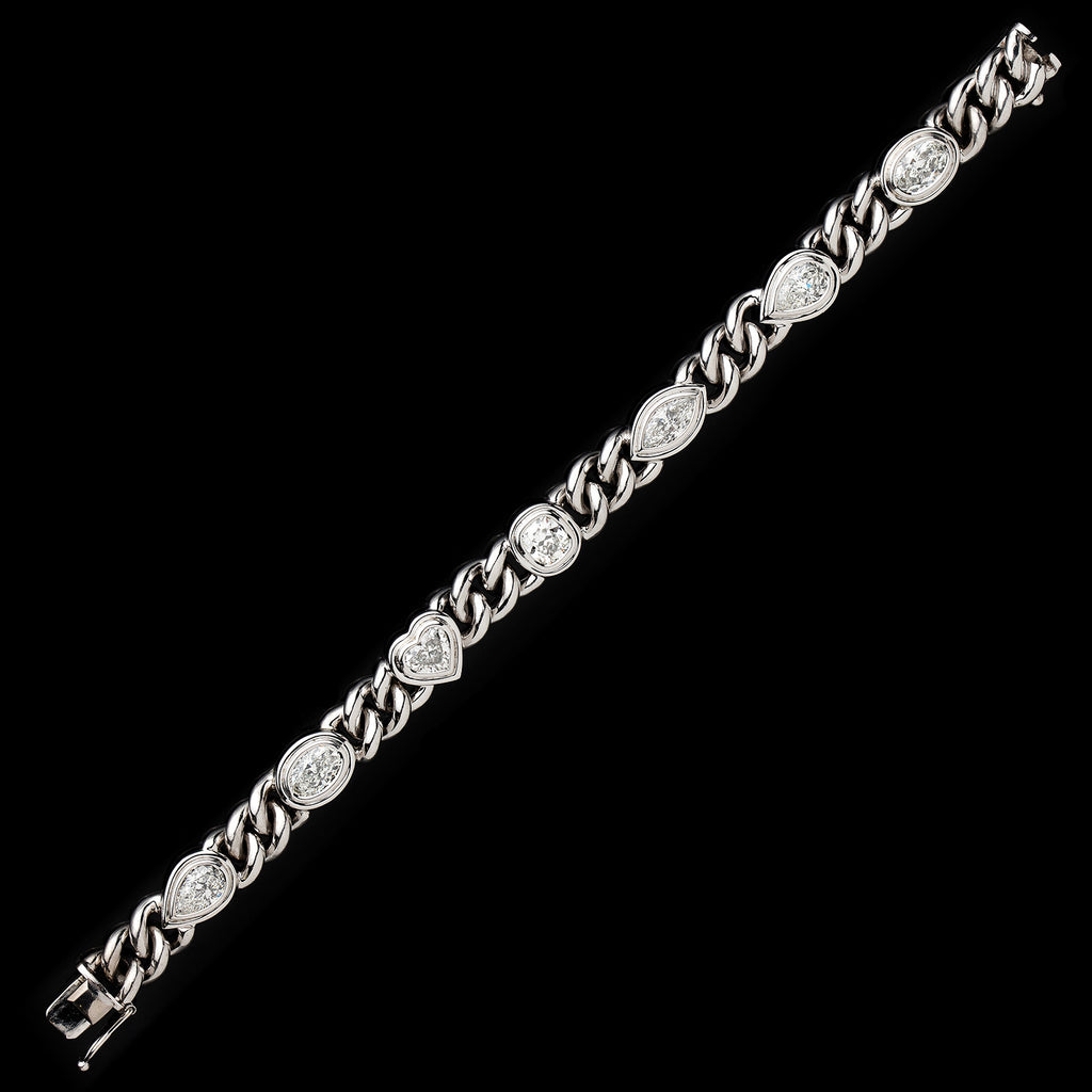 7.32 carat Bezel Set Diamond Link Bracelet