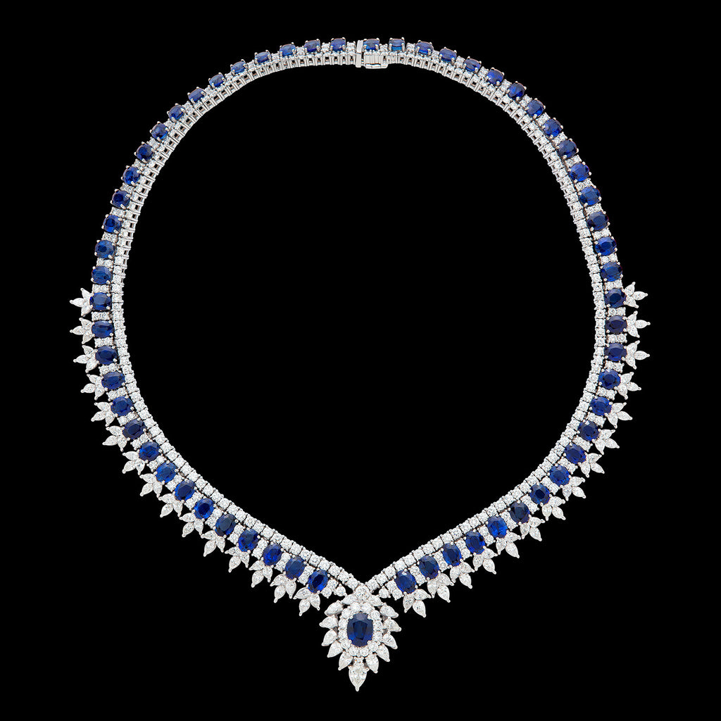 Impressive Sapphire and Diamond Necklace