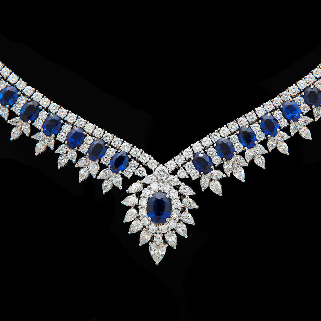 Impressive Sapphire and Diamond Necklace