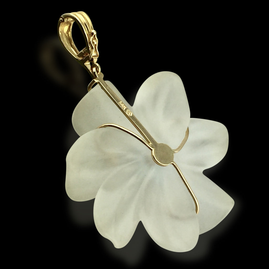 Elegant Crystal & Gold Pearl and Diamond Pendant