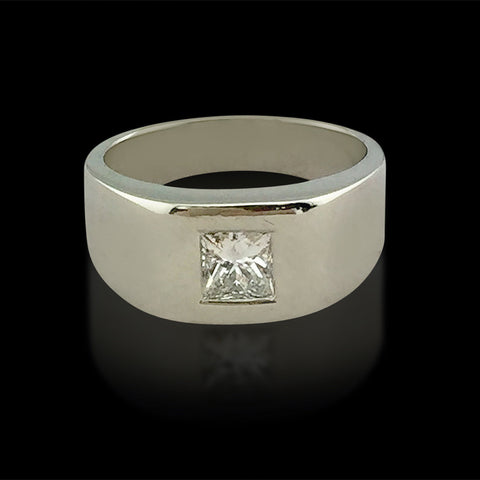 Modern Platinum Solitaire Diamond Ring