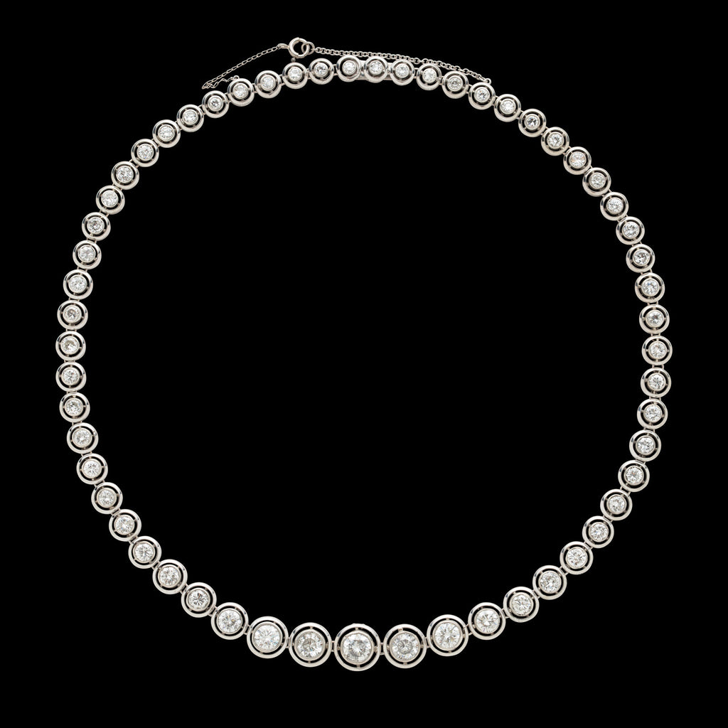 Antique Old Mine Cut Diamond Necklace