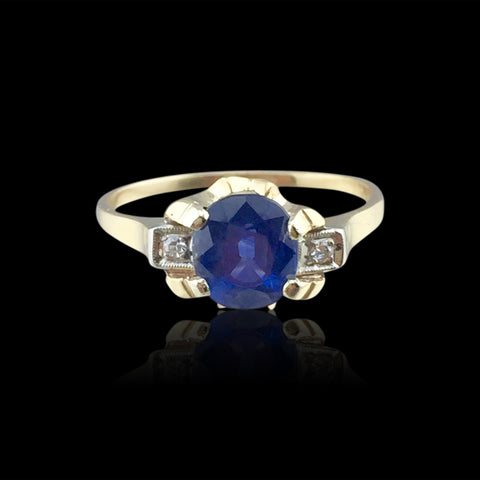 Estate Sapphire & Diamond Ring