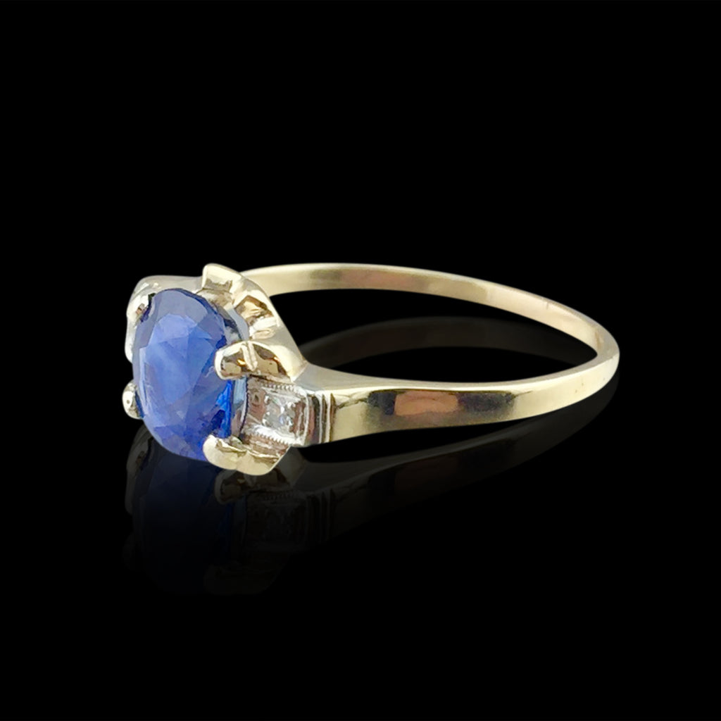 Estate Sapphire & Diamond Ring