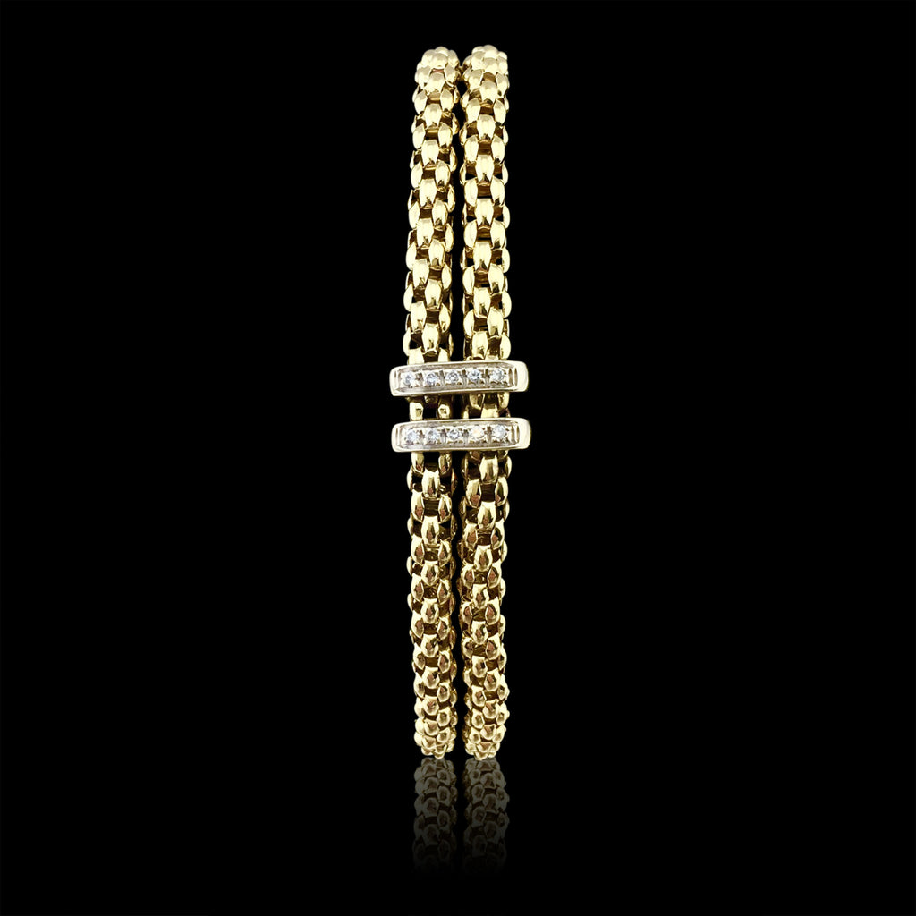 18kt Yellow Gold & Diamond Bracelet by FOPE