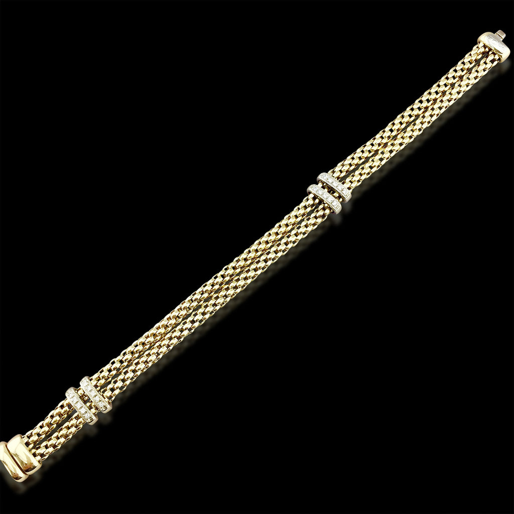 18kt Yellow Gold & Diamond Bracelet by FOPE